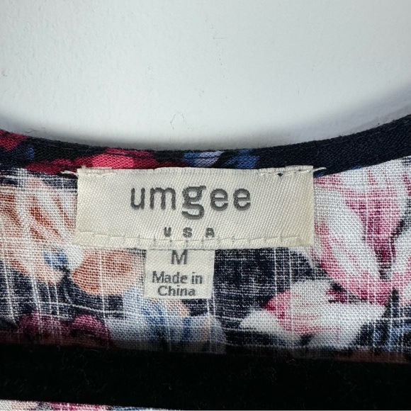 Umgee Floral Lace up Detail Blouse Boho - Picture 5 of 5